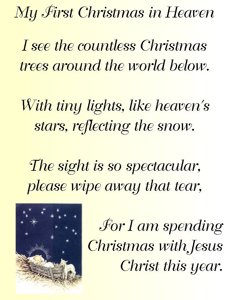 conservative by nature's favorite Poems My First Christmas in Heaven